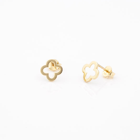 OPEN CLOVER OUTLINE STUD