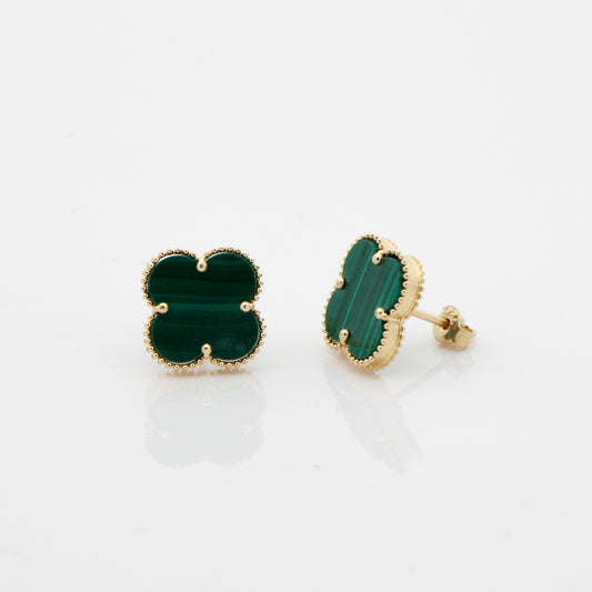 MALACHITE CLOVER STUDS LARGE