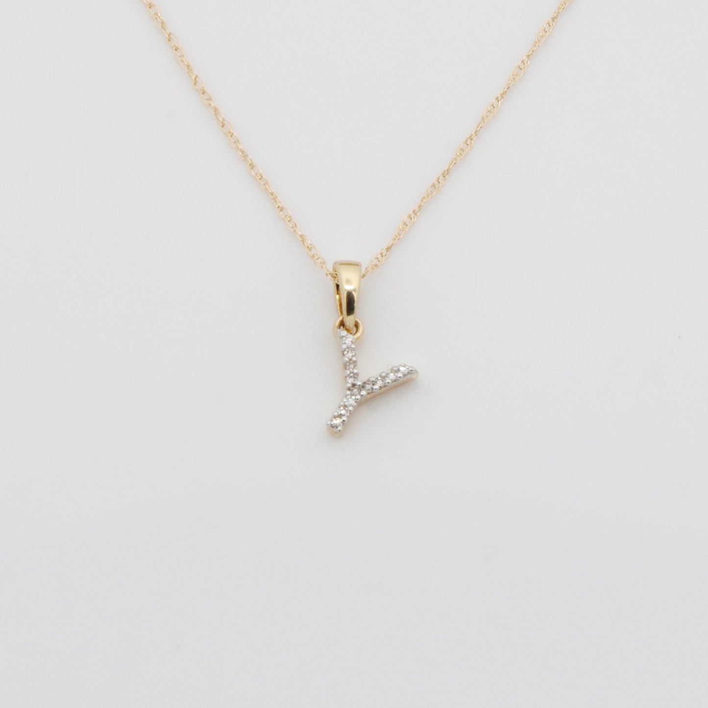 NATURAL DIAMOND INITIAL NECKLACE