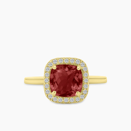 GARNET AND DIAMOND RING