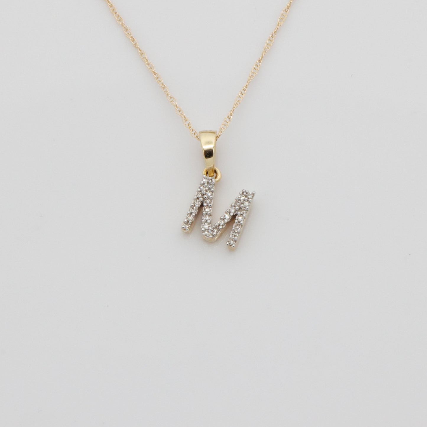 NATURAL DIAMOND INITIAL NECKLACE