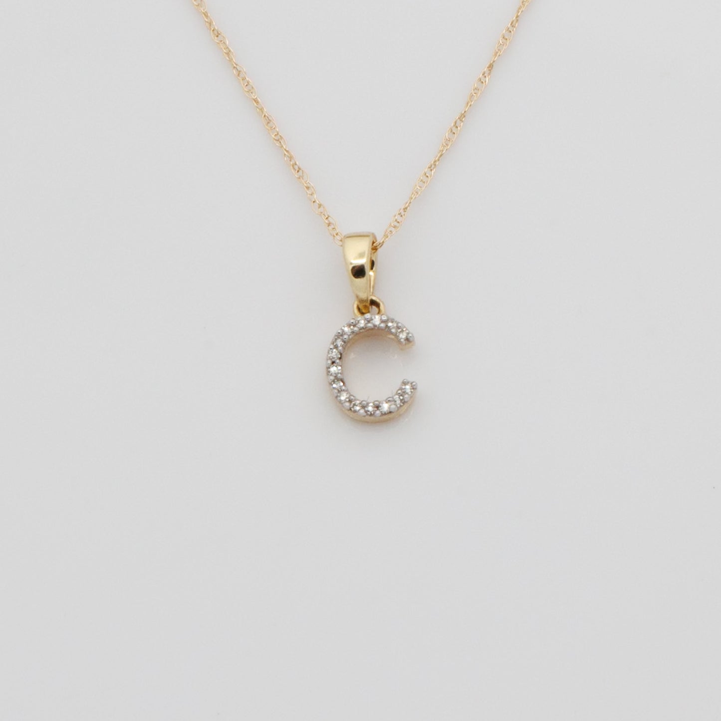 NATURAL DIAMOND INITIAL NECKLACE