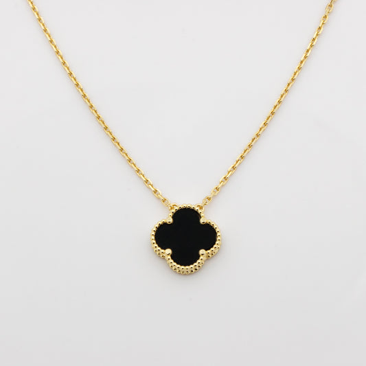 ONYX CLOVER NECKLACE